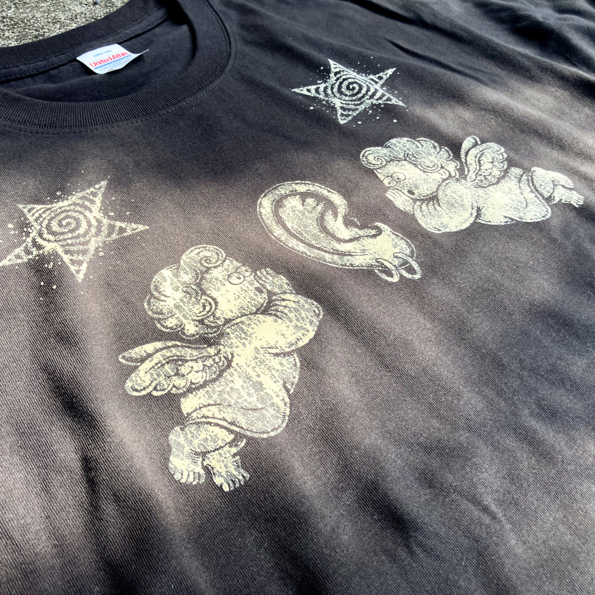 FIKAS × silkmaster “The Whispering Angels” Damage Flock Tee