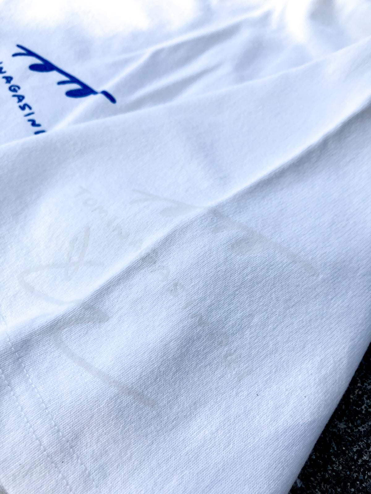 とみながしんぺい × silkmaster “DESIGN IT YOURSELF” Metallic Blue & NINJAINK Baseball Tee