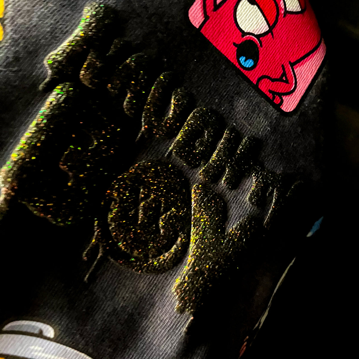 とーる × silkmaster “NAUGHTY BOY Monsters” DTF & Glitter Puff Tie-Dye Tee