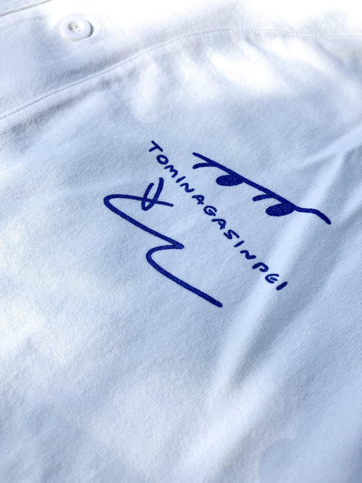 とみながしんぺい × silkmaster “DESIGN IT YOURSELF” Metallic Blue & NINJAINK Baseball Tee