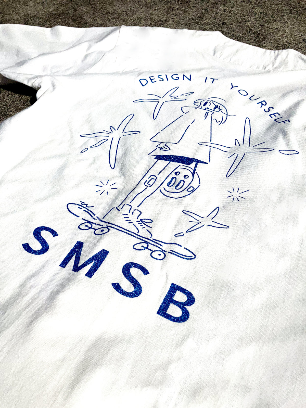 とみながしんぺい × silkmaster “DESIGN IT YOURSELF” Metallic Blue & NINJAINK Baseball Tee